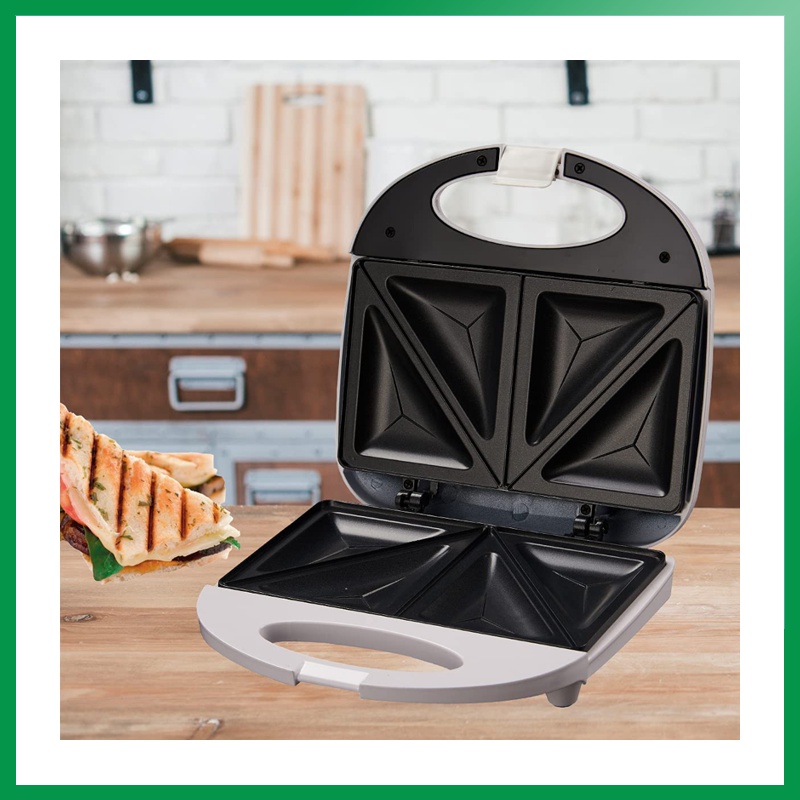 Mini Cocina Portatil Sandwichera Eléctrica Planchadora Bocadillera Cuadrado 2 Rebanadas Maquinas para Desayuno Rapida Potente Resistente Antiadherente Limpieza Parrilla Asar Panini 750W