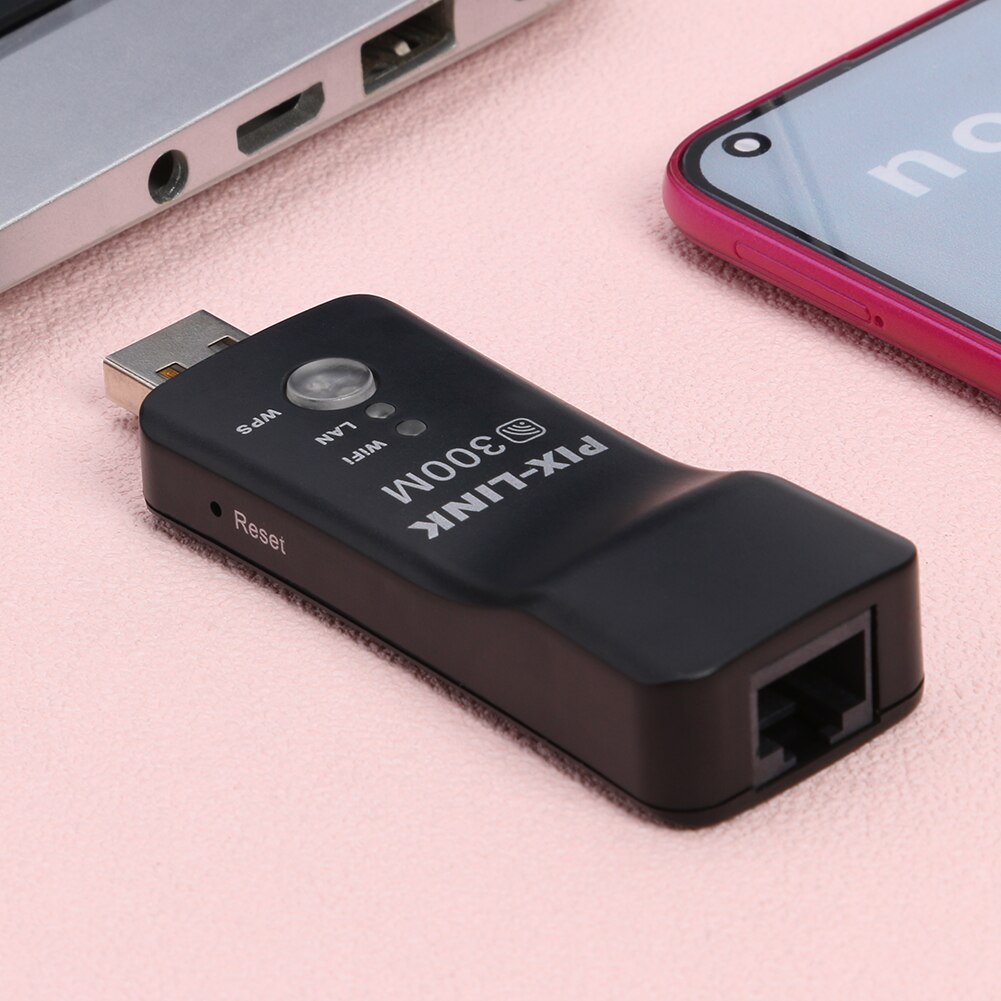Network Card RJ45 WPS Repeater AP Multi-function WiFi Adapter 300Mbps Wireless Receiver USB TV WiFi Adapter