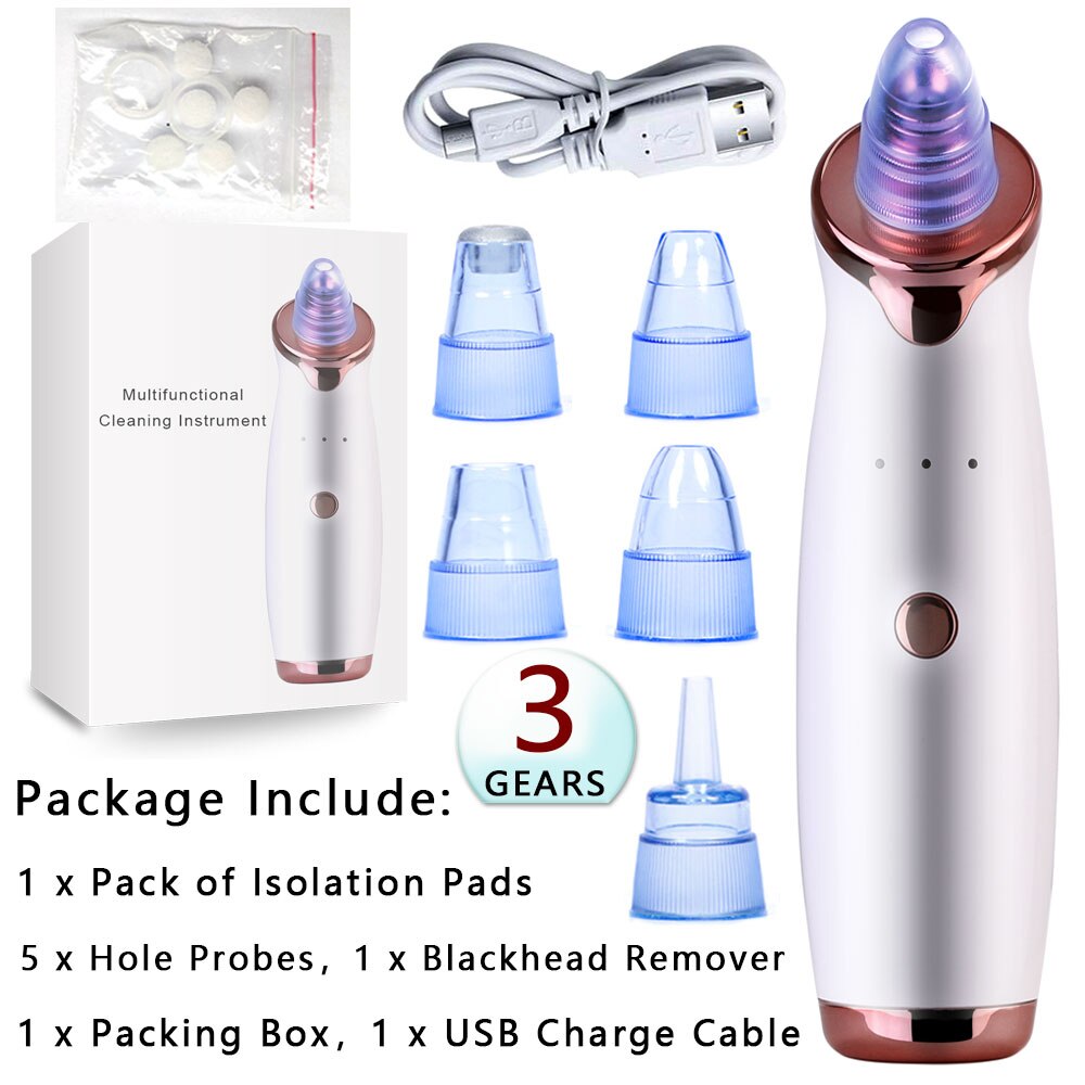 Blackhead Acne Remover Vacuum Machine Black Head Face Skin Care Cleaner Pore Nose Suction Facial Removal Extractor