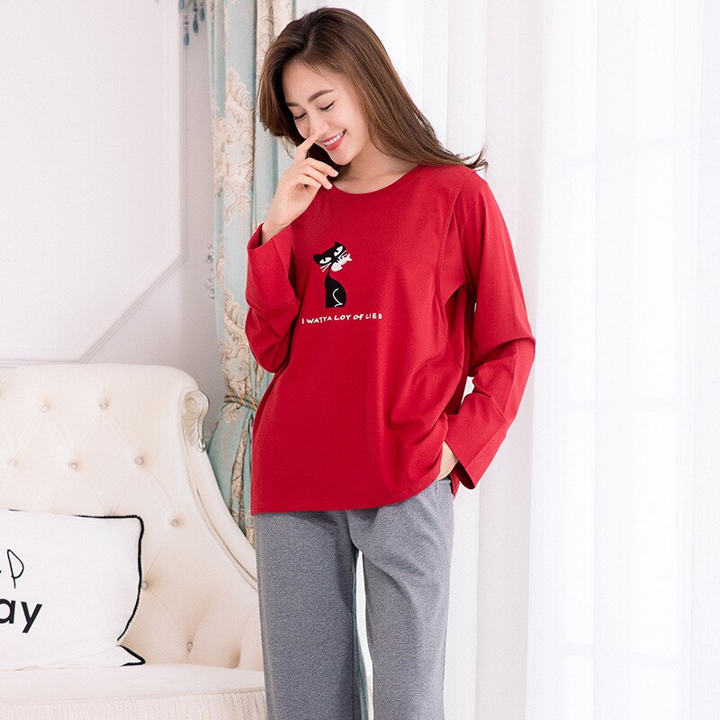 Gravid- og ammetopp og buksesett gravide kvinner kappe amming barsel pijamas pyjamas ut dame loungewear