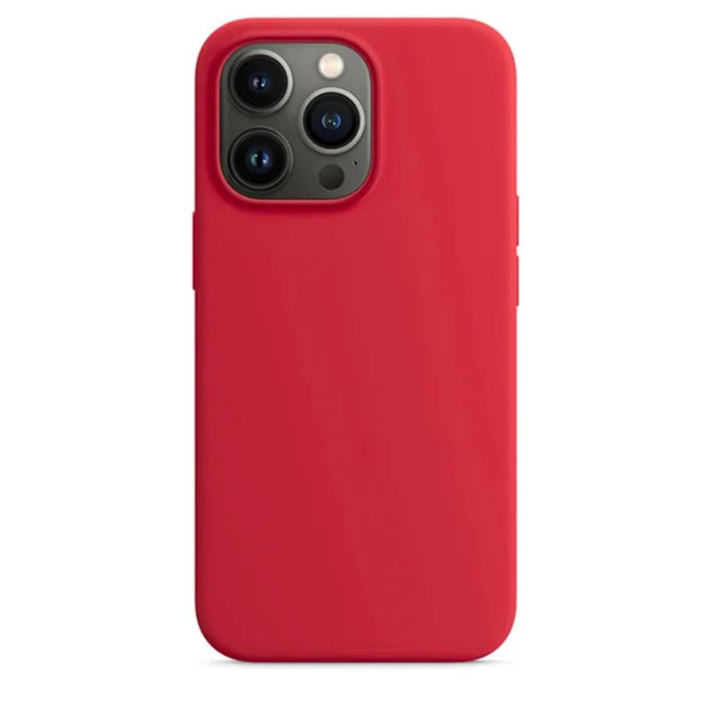 Funda de silicona líquida de animación oficial para iPhone 13 Pro Max 13 Mini con funda Magsafe, funda protectora de carga inalámbrica: Mezclilla / Morado