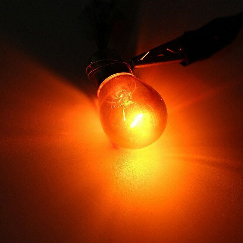 581 PY21W S25 BAU15s Silver / Chrome Amber Glass 12V21W Car Tail Lamp Stop Light Indicator Bulb