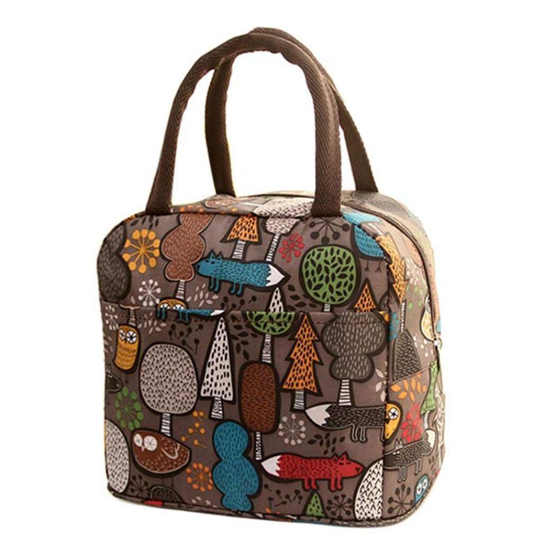 Freshness lunch bag Thermal insulated lunch box Tote Bento Pocket Lunch Container Cooler Bag Brown: Default Title