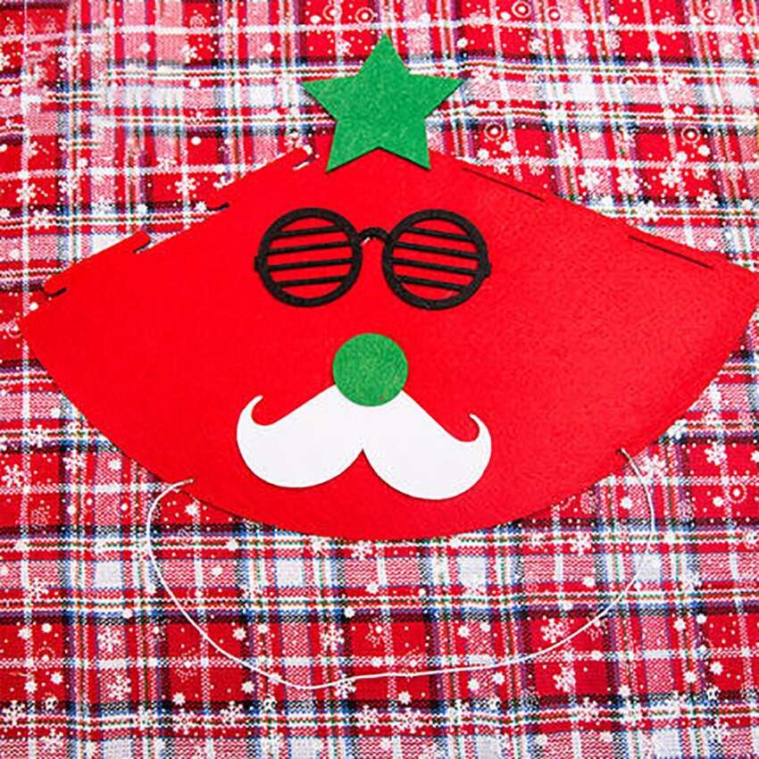 Kerstmuts van niet-geweven stof, cartoon kerstman, sneeuwpop, kerstboom, kerstversiering voor dames/heren/kinderen/volwassenen