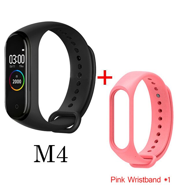 M4 Blutdruck Sauerstoff Verbunden Uhr IP67 Wasserdichte Fitness Armbinde Aktivität Tracker Sport Clever Uhren Für IOS Android: Schwarz mit Gurt 4