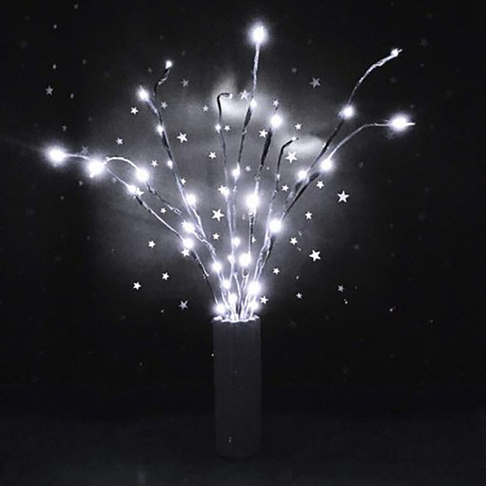 LED Willow Branch Lamp Floral Lights 20 Bulb Home Christmas Party Decor Birthday LED Night Light Battery Powered: White