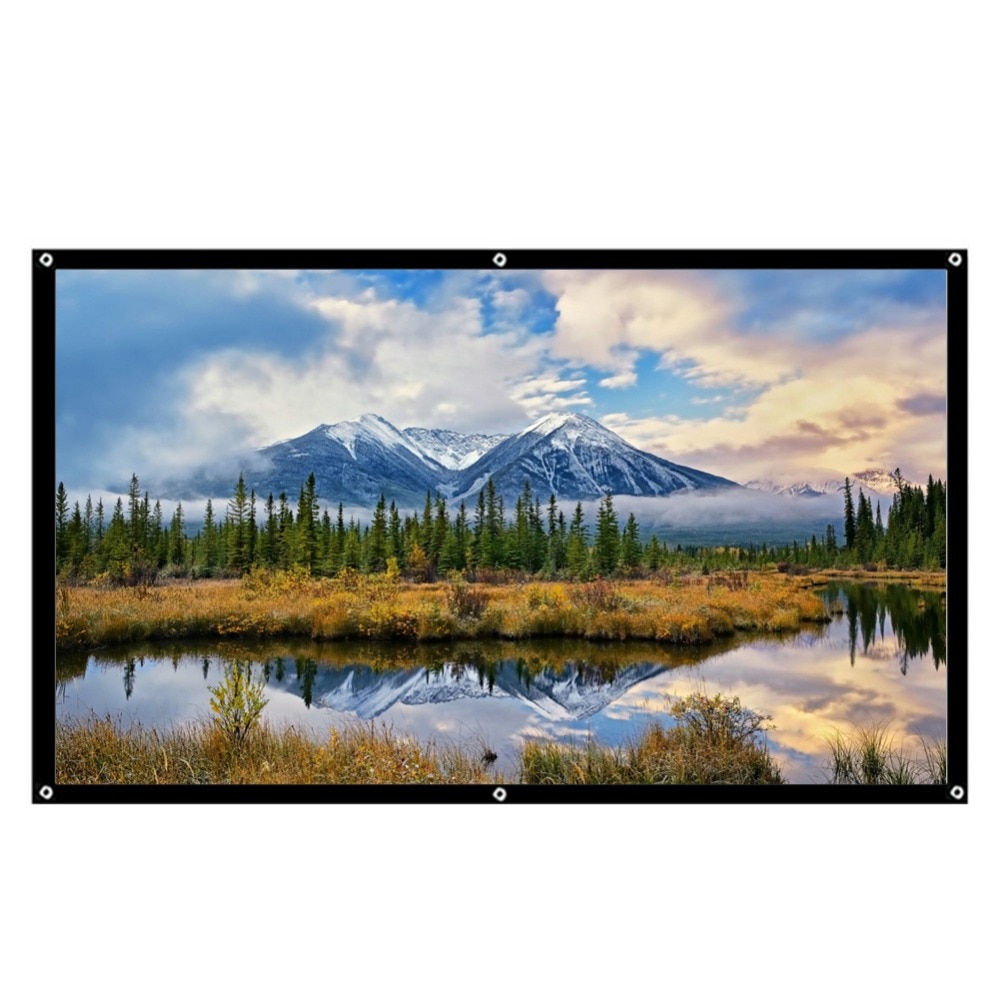 ALLOYSEED 4:3 Fabric Wall Hanging Projection Screen For 3D LED Home Theater Projector Screen For Family Outdoor