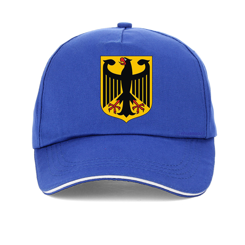 Wappen von Deutschland Baseball Kappe Neue Neutrale Baumwolle draussen Deutsche Flagge Patriot Hütte Abzeichen Männer frauen hüte knochen: Blau