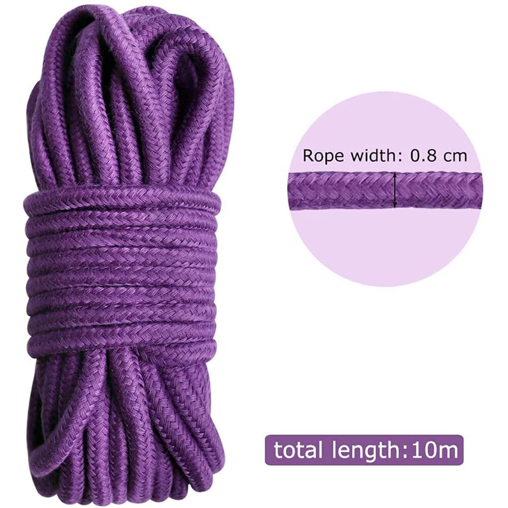 Cuerda de algodón de 2 piezas, 5m-10m 8mm, cordón de atado suave fuerte multiusos para acampar, jardinería, canoa, artesanía