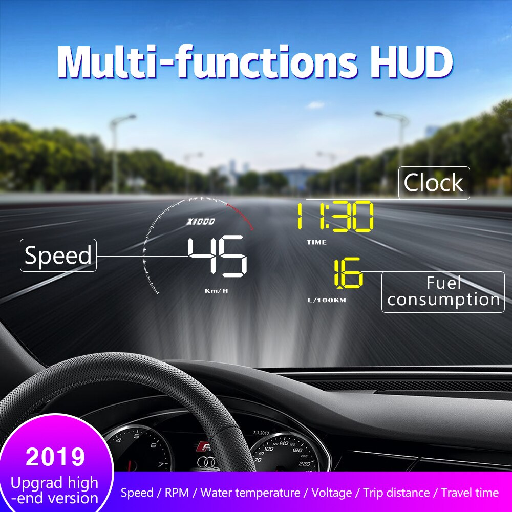Sininen valkoinen  a9 hud 5.5in universaali auto head up näyttö odb 2 järjestelmä autodiagnostiikka head up näyttö tarvikkeet automovil