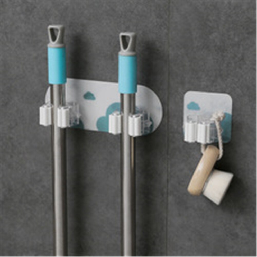 Kitchen Bathroom Organizer Hanging Kitchen Tool Wall Mounted Storage Mop Holder Rack Brush Broom Hanger Storage Rack Holder