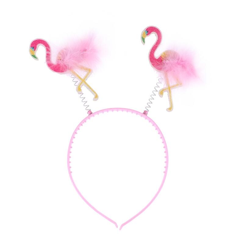 To flamingoer hårbøjle dekorativt dyremønster pandebånd festforsyninger foto rekvisitter til voksen kid kostume bold hawaii fest: Default Title