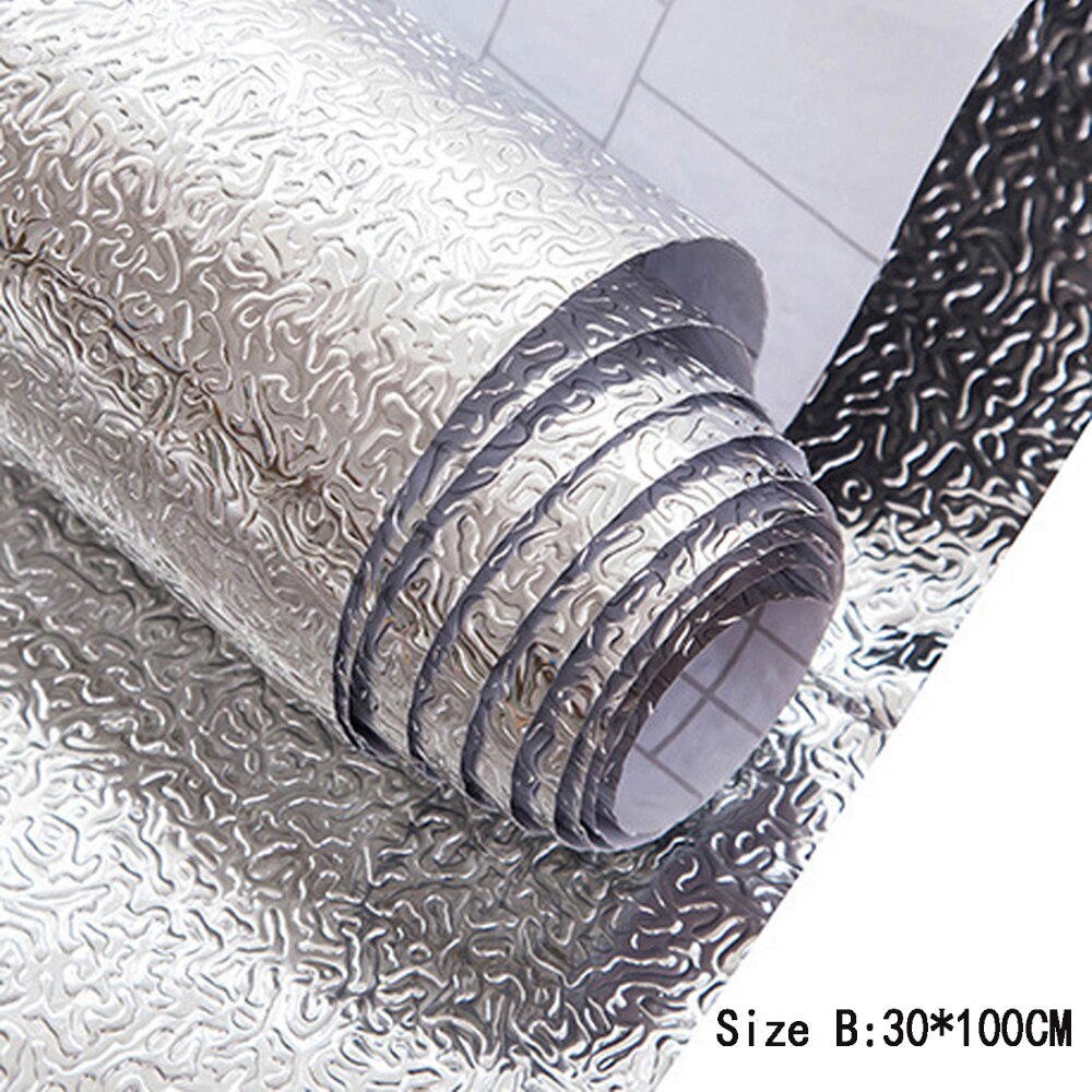 Multifunctional Kitchen Wall Sticker Aluminum Foil Waterproof Removable Self Adhesive Oil Proof DIY Wallpaper Wall Sticker: 2