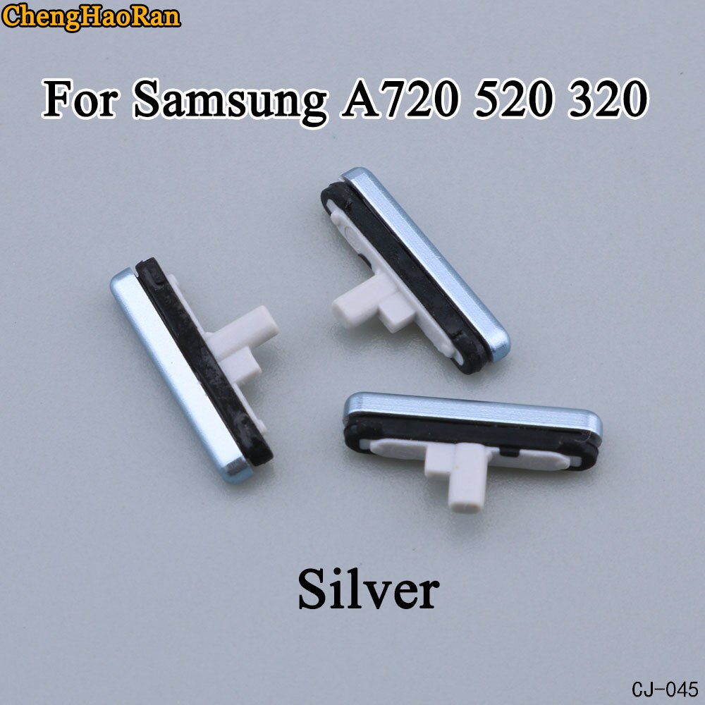 Chenghaoran 1 sæt til samsung galaxy  a720 520 320 telefoncover volume power volume mute knap side knap reparation dele udskiftning: A720 520 320- sølv
