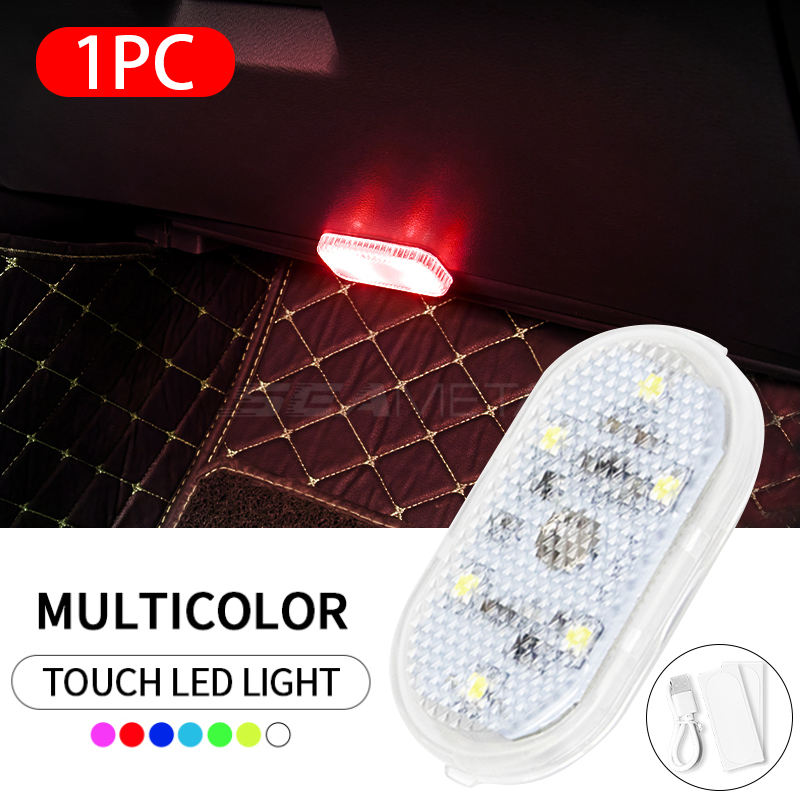 SEAMETAL 5V voiture Led éclairage doigt tactile capteur lampe de lecture LED Attraction lumières USB Charge 6 ampoules pour voiture intérieur lumières: RGB