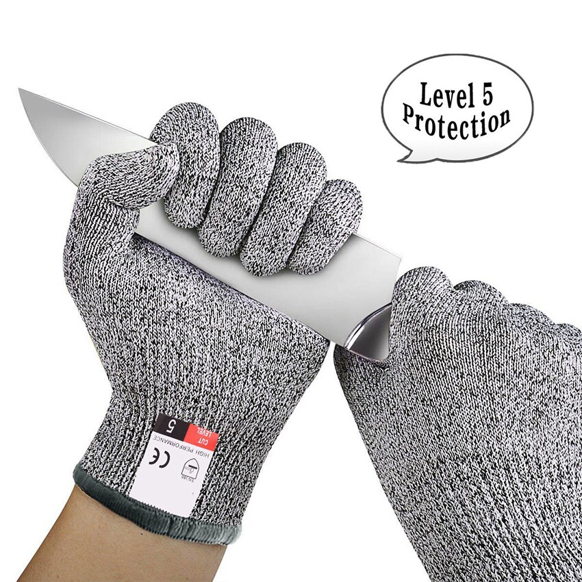 1 par guantes resistentes al corte guantes de corte de protección Nivel 5, guantes de corte para cocina Shucking de ostras, corte de carne, tamaño M/L/XL