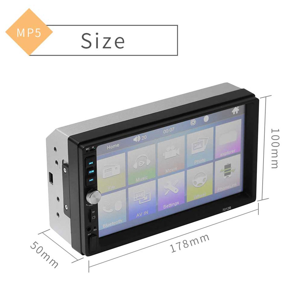 Radio 2 Din General Car Models 7'' LCD Touch Screen Car Radio Player Bluetooth Car Audio Support Rear View Camera 7012B