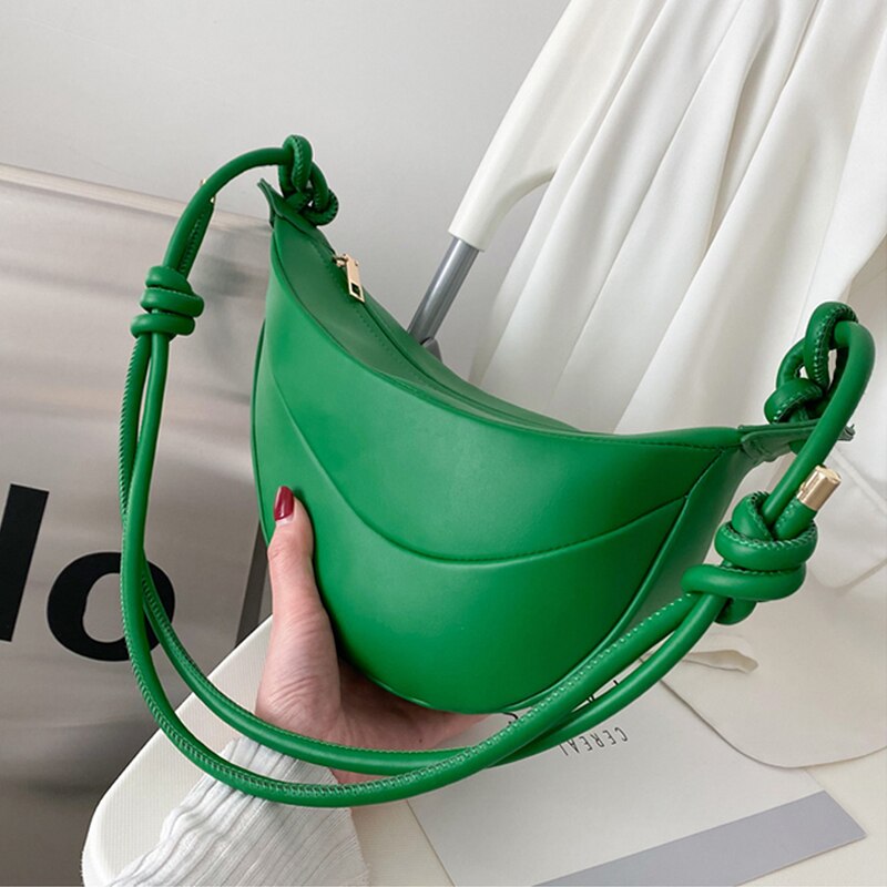 retro Halbmond bilden Knödel Tasche frauen Weiche Achselhöhle Schulter Tasche PU Leder Umhängetasche Weibliche Käufer: dunkel grün tasche