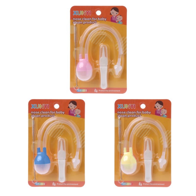 3 uds Set de utensilios para el cuidado del bebé recién nacido, nariz de seguridad limpiador niños aspirador Nasal con aspiración al vacío conjunto de bebés de la gripe protección Accesorios