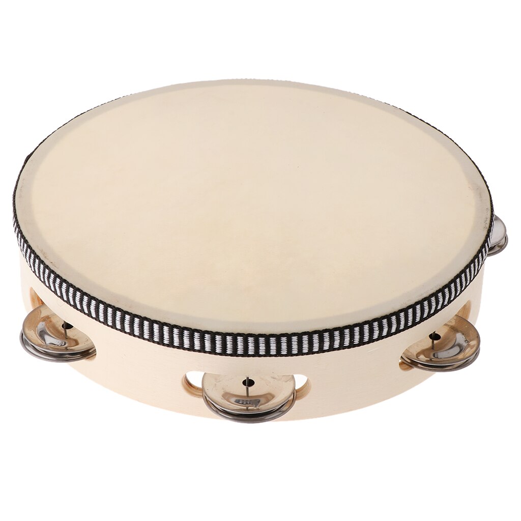 Tambour de tambourin Musical de 8 pouces, Percussion ronde avec Jingles pour fête KTV