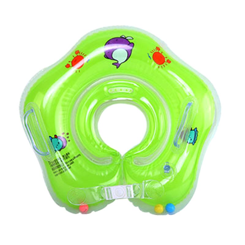 Flotador de piscina inflable de PVC para bebés, anillos de natación de doble cubierta de seguridad flotante con mango N66,: green