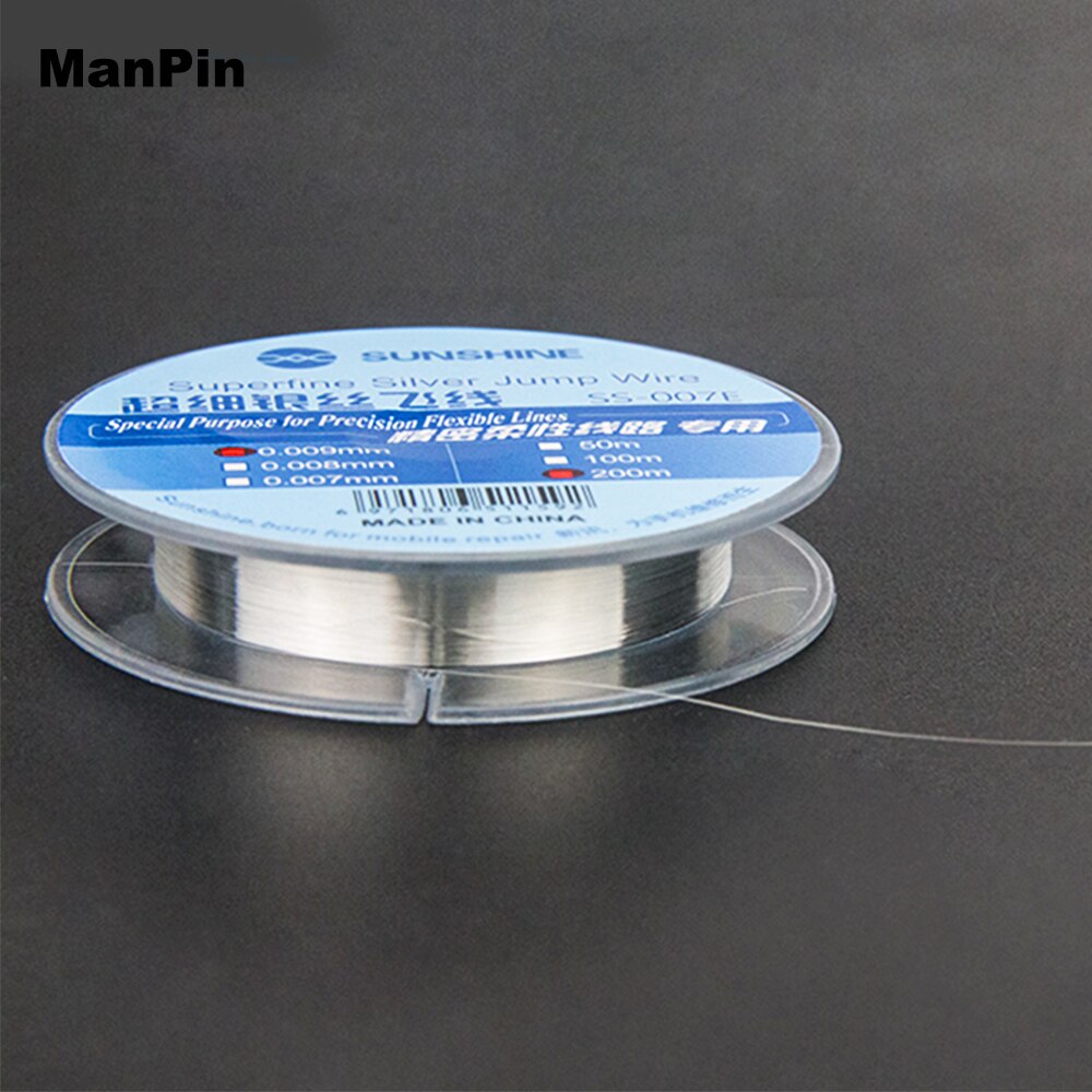 Línea de salto de alambre de plata ultrafina, circuito Flexible de precisión superfina de 0.007mm, SS-007E dedicado, herramientas de reparación de teléfonos móviles