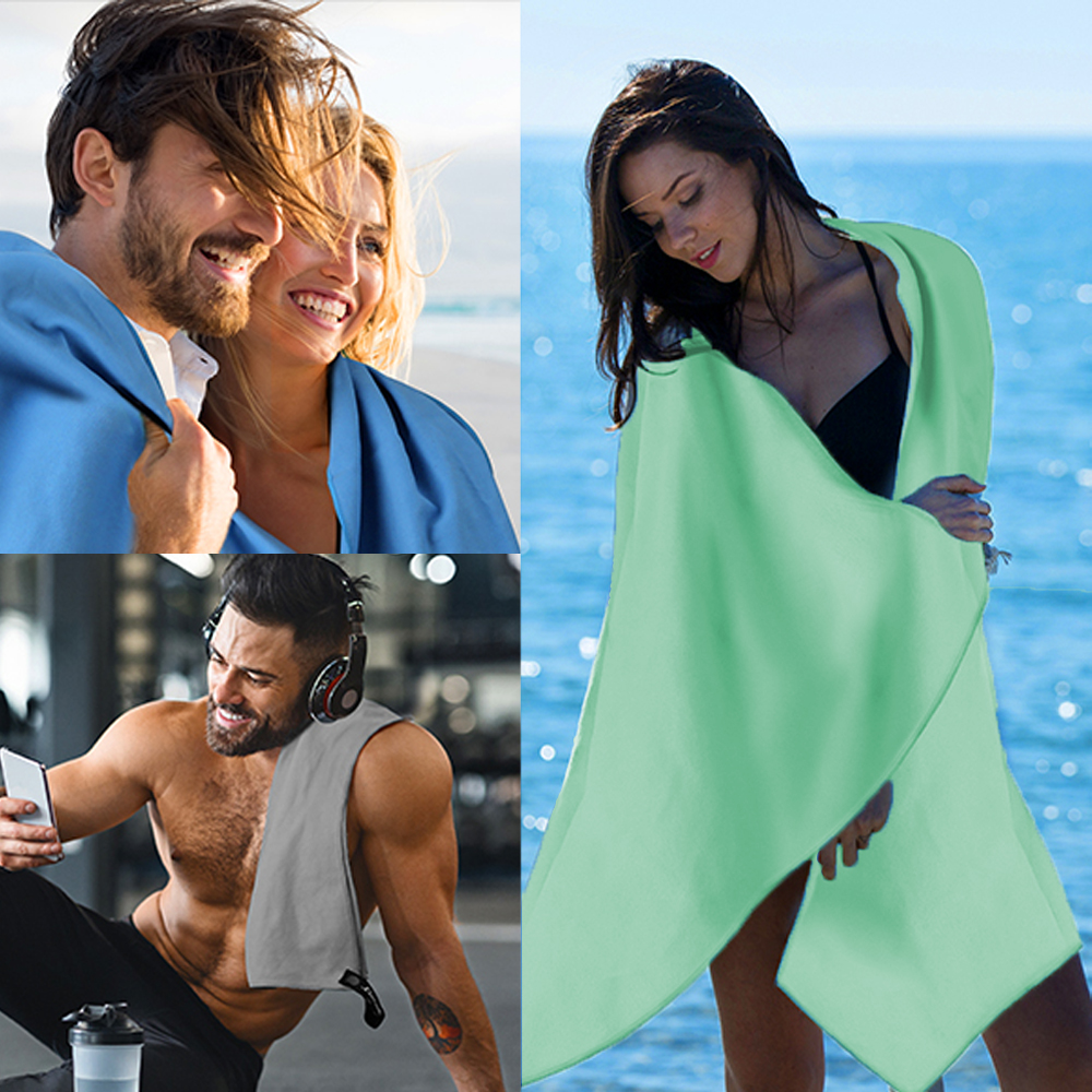 2-er- Pack mikrofaser-schnelltrocknungshandtücher: kompakt, weich, leicht und Ideal für Camping, wandern, fitnessstudio, Yoga, Strand, Sport und schwimmen.