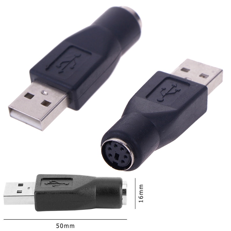 2Pcs PS/2 Male naar USB Vrouwelijke Poort Adapter Converter voor PC Toetsenbord Muis Muizen