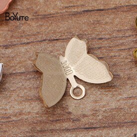 BoYuTe 100Pcs 11*13MM Schmetterling Charms Diy Hand Made Metall Messing Zubehör Teile für Haar Schmuck Machen: KC Gold Plated