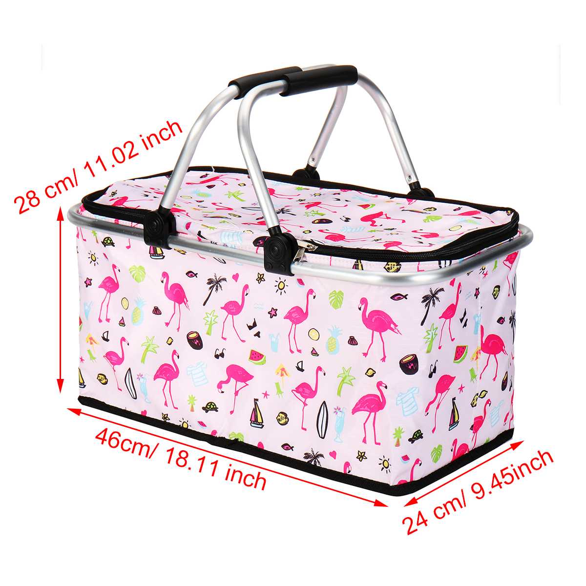 30L Tragbare Isolierte Mittagessen Tasche Kasten Falten Karikatur Gedruckt Mittagessen Tasche Picknick Tote Kühltasche Lebensmittel Wein Kasten