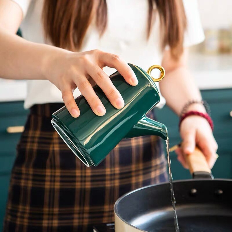 Juego de tarros de cerámica de lujo para condimentos, tarro de especias, contenedor de sal, tazón de azúcar con botella de vinagre y aceite, almacenamiento de cocina
