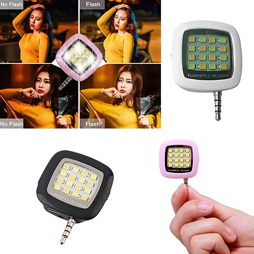 Mini Portable Fill-in LED Flash Selfie Light Sync Flash for Photography Smart Phone