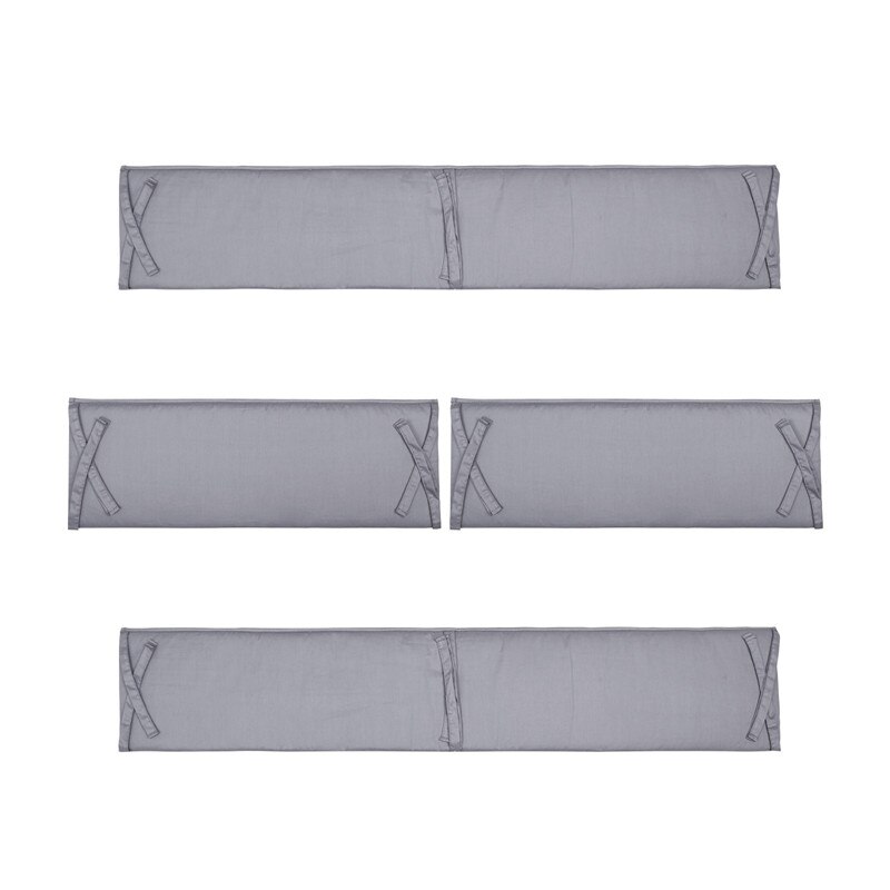 Juego de 4 unids/set De Almohada parachoques de Color sólido para bebé, cojín para cuna de bebé, Protector de cuna, decoración para habitación de niños, accesorios de cama: 4PCS Gray