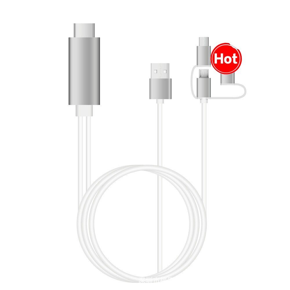 1080p hd-fernseher ,  ld6m-3m plug-and-play-fähig, miracast, dlna, airplay, 3 in hdtv-kabel 1 usb-c-/micro-usb-anschluss für ios und android