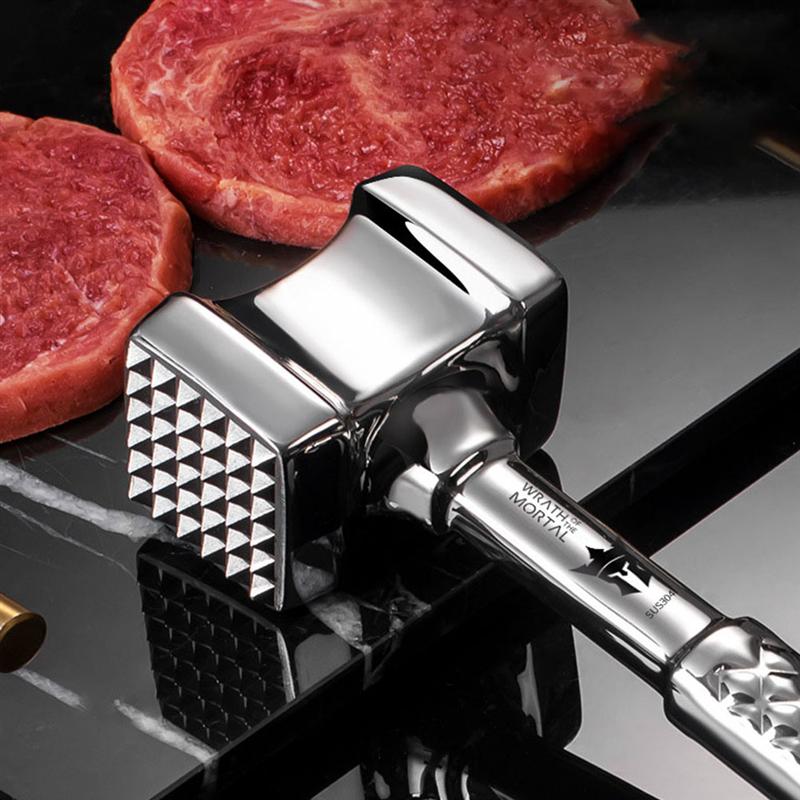 Meat Hammer Useful Good Fine Kitchen Meat Mallet Cooking Hammer Dual-Sided Hammer Kitchen Gadgets Cast Steak Knock Meat Hammer