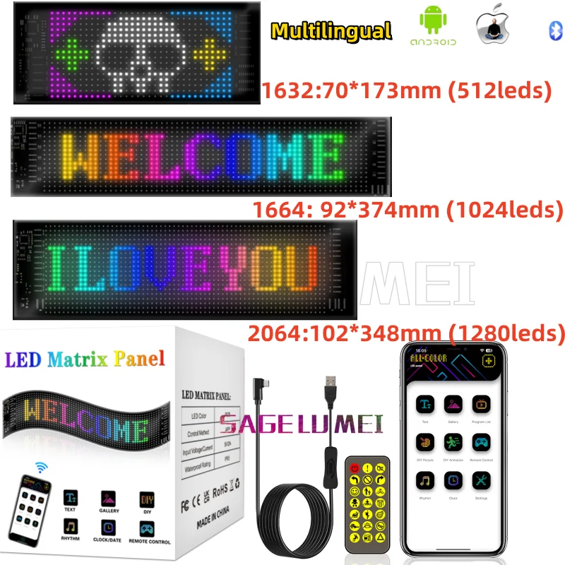 FAHKNS Panel De Atriz De Señal LED Prograable, Letrero LED De