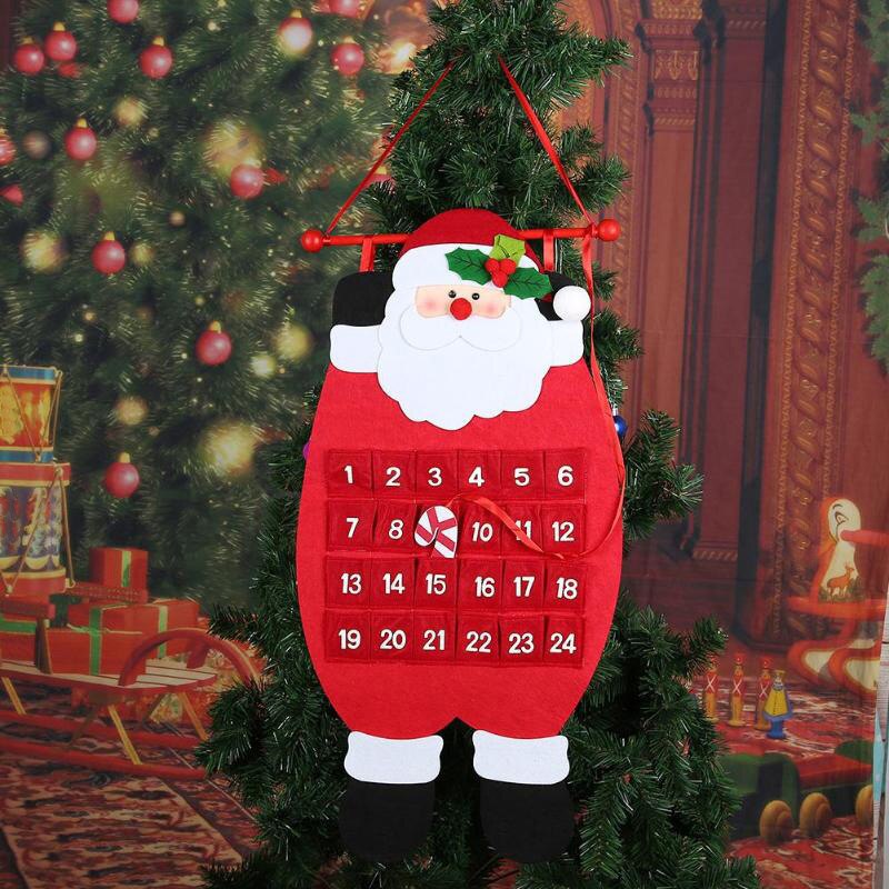 neue Weihnachten Advent Kalender Filz Stoff Countdown Weihnachten Baum Dekor Liefert