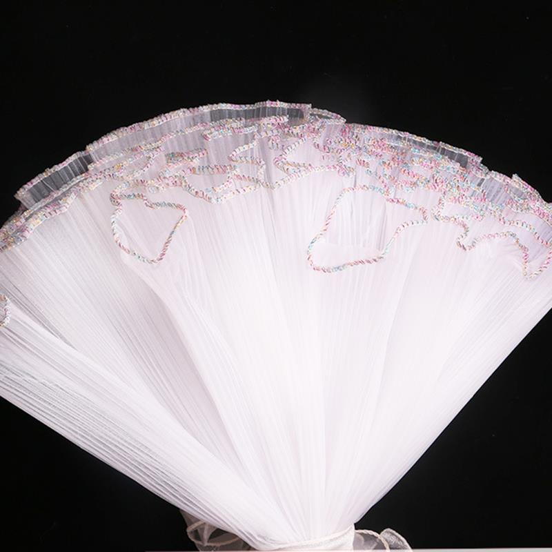 onda filato fiore avvolgere carta perla d'argento oro ordinare onda pizzo filato mazzo fai da te confezione regalo decorazione per feste 28cm * 4.5m