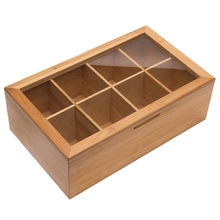 Tea Storage Case Display Tea Multifunction Container Wooden Durable Protective Solid 8 Compartments Storage Box