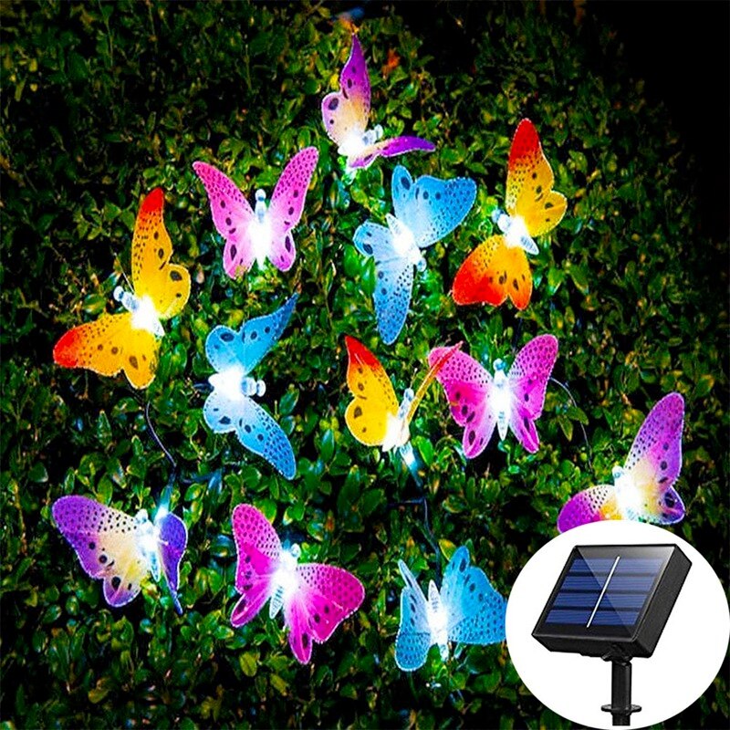 LED Solar Lights Outdoor Garden Decor Butterfly Solar Lamp Waterproof Landscape Lighting for Pathway Patio Yard Lawn Decoration