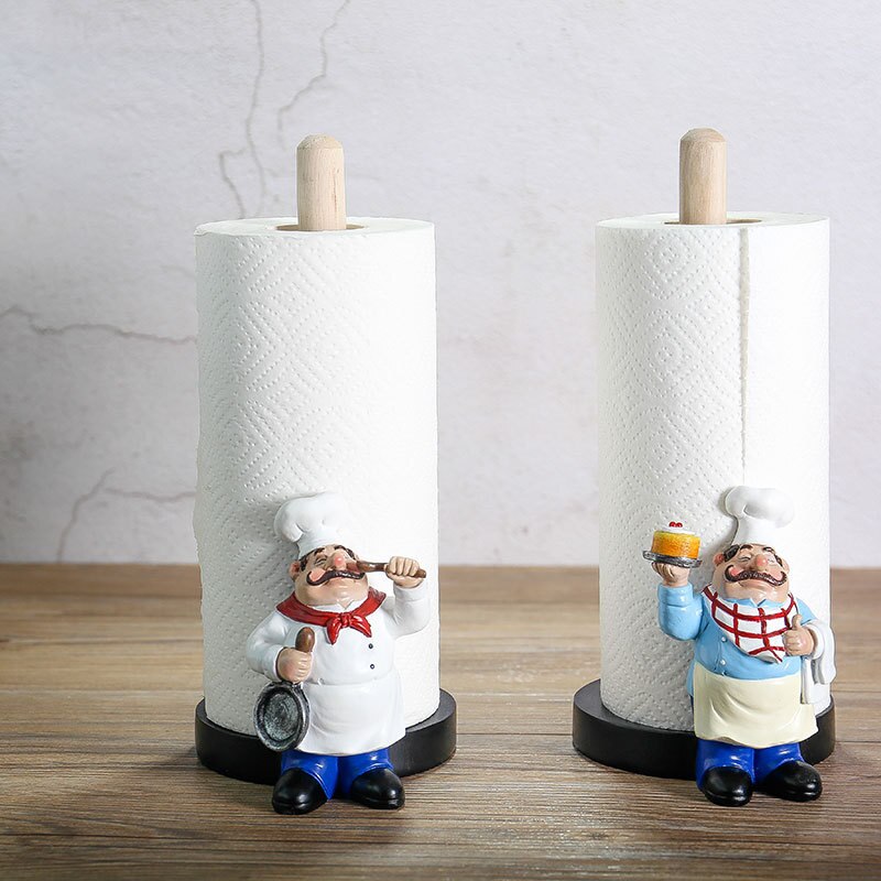 Harz Koch Doppel-Schicht Rolle Papier Handtuch Halfter Figuren Kreative Tiere Hause Kuchen Einkaufen Restaurant Holz Dekoration Ornamente