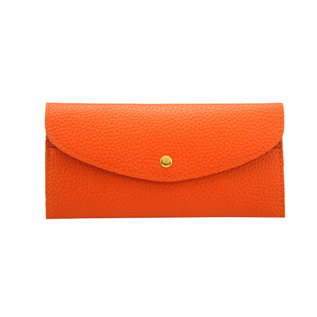 Women Pure Color Leather Short Wallets Coin Purse Card Holders Handbag 7.7: I