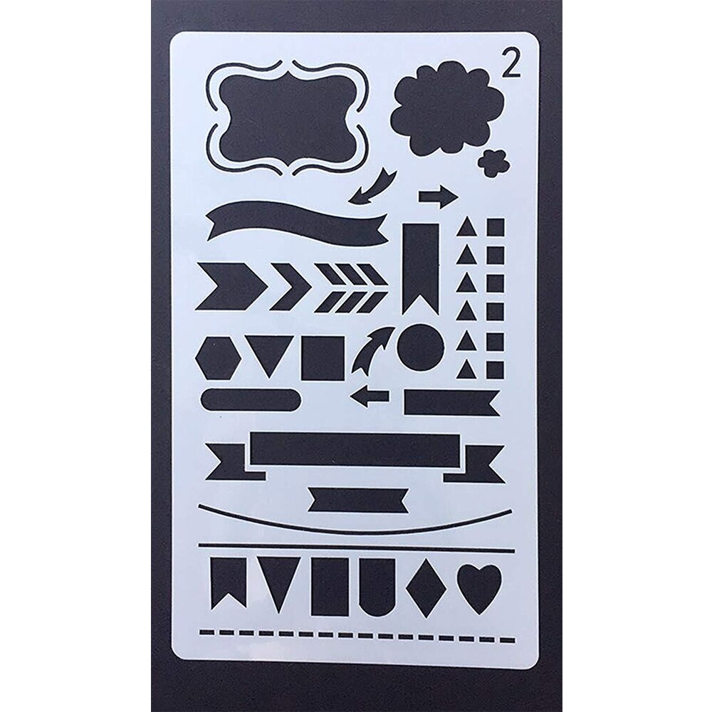 XRHYY 1 Pcs Bullet Journal Stencil Set Painting template stencil ruler for Journaling Drawing Painting Card And Art DIY Craft