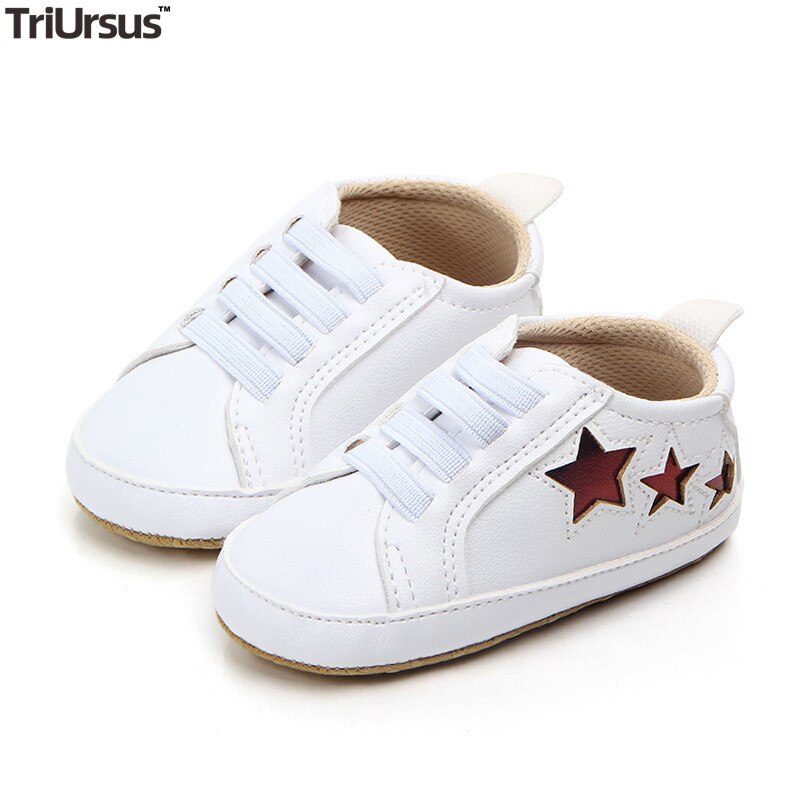 Triursus All Seasons 0-18 meses Zapatos casuales de bebé de cuero PU pentagrama recién nacido niños niñas zapatillas