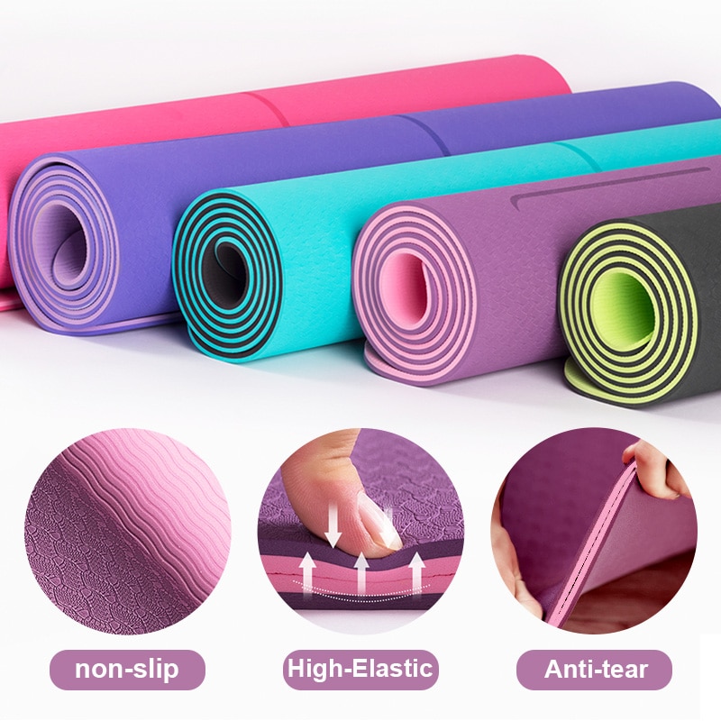 1830*610*6Mm Yoga Mat Met Positie Lijn Non Slip Tapijt Mat Voor Beginner Milieu Fitness Gymnastiek matten Oefening Mat
