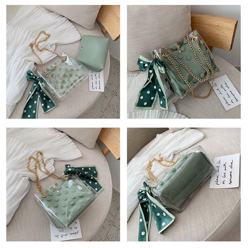 Fita arco transparente saco de geléia 2020 verão nova alta qualidade pvc designer bolsa de viagem corrente ombro saco do mensageiro das mulheres