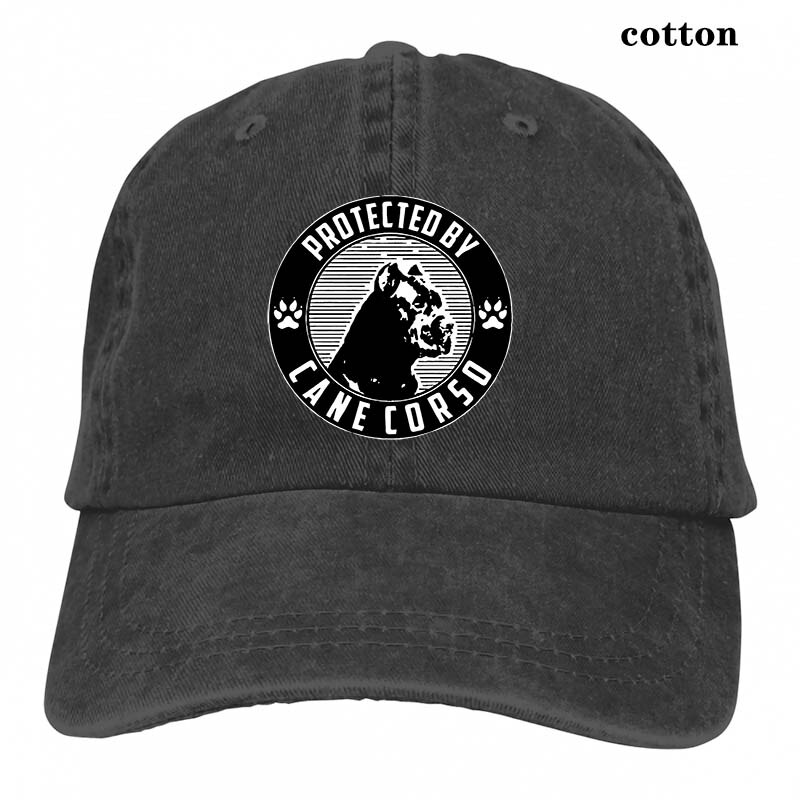 Protected by cane corso Baseball cap men women Trucker Hats adjustable cap: 3-Black