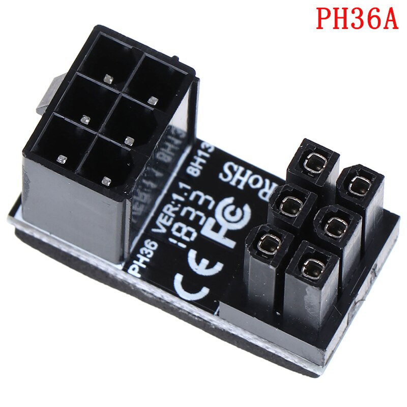 Graphics Card Power Supply Connector 6PIN Adapter 180Degree Turning