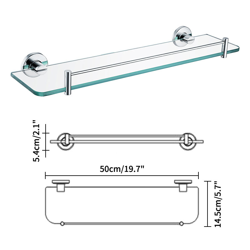 Estantes de baño de acero inoxidable, estante de almacenamiento de ducha, estante de baño de vidrio, estante de champú de montaje en pared, organizador de accesorios de baño