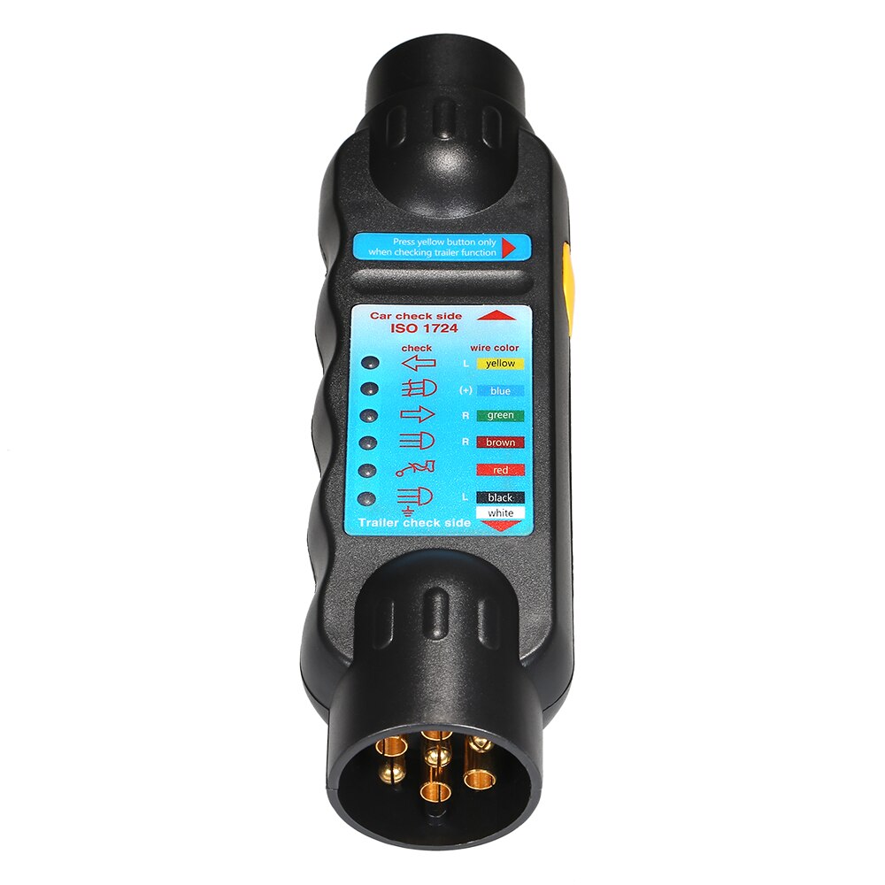 EU Plug 7 Pin Towing Trailer Light Tester Caravan Car Truck Plug Socket Tester Light Electric Diagnostic Wiring Circuit Tester